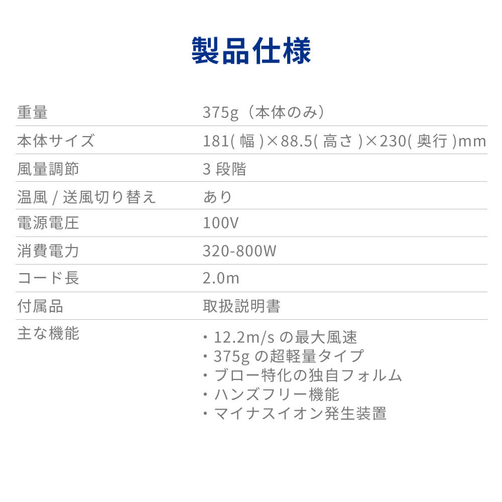 【アウトレット】【30%OFF】ドライヤー d1513GRY ハンズフリー