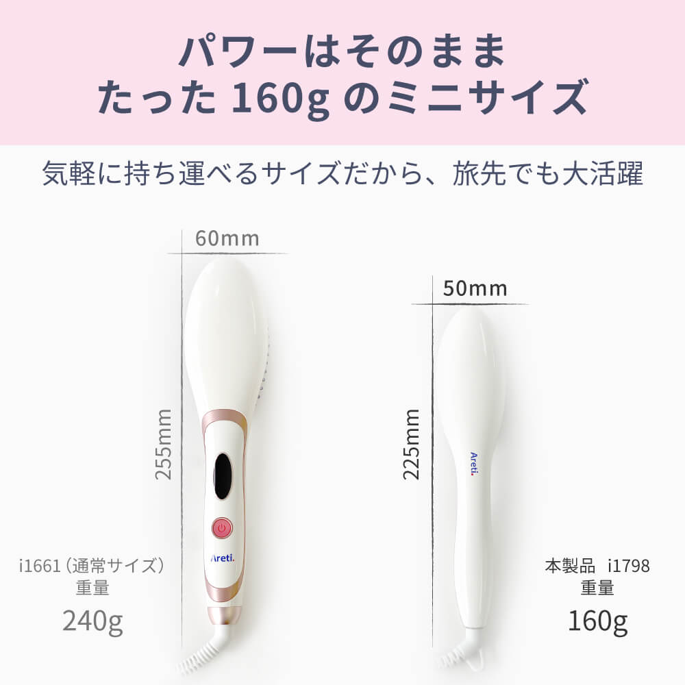 ストレート ヒートブラシ アイロン ミニ アイロン i1798PK/BL